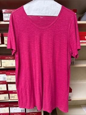 Eileen Fisher Women's Fuschia Short-Sleeve Crewneck t-shirt